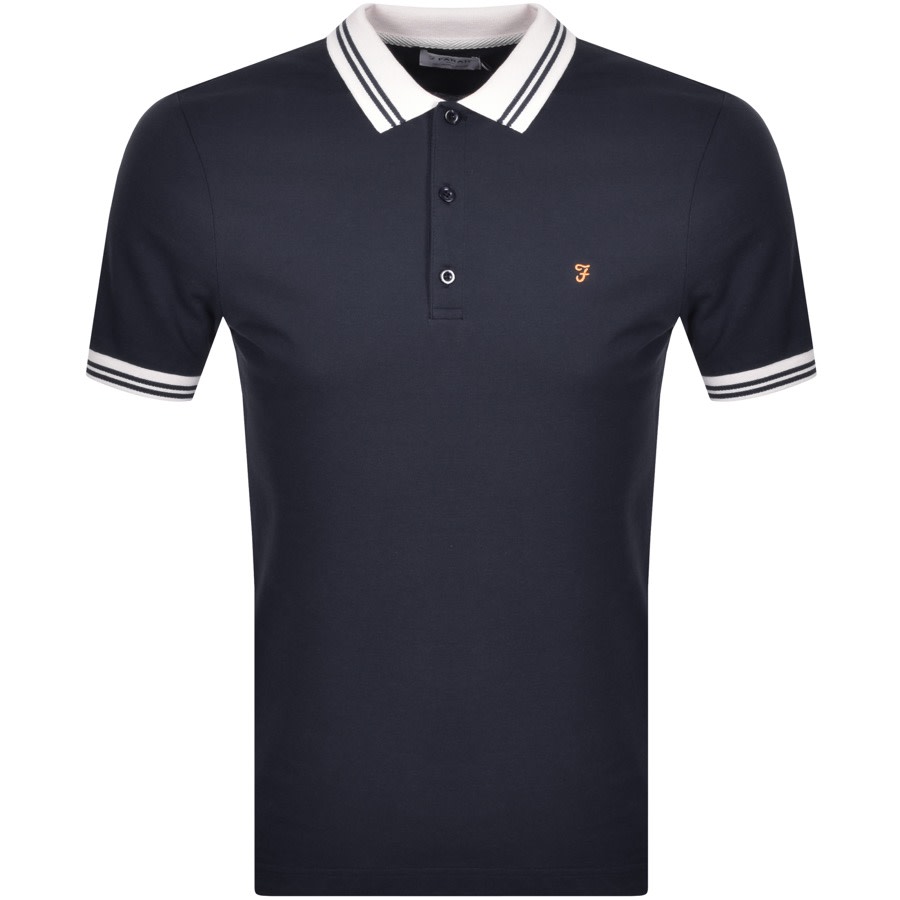Alternative Image for ProductFarah Vintage Short Sleeve Polo T Shirt Navy1